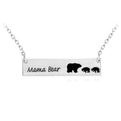 Creative Letters Engraved Mama Bear Pendant..