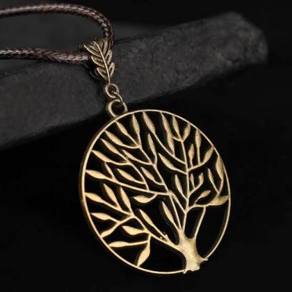 Vintage Life Tree Necklace Alloy Leaves Necklace..