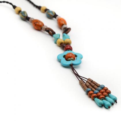 Ethnic Women's Long Necklace Vintage..