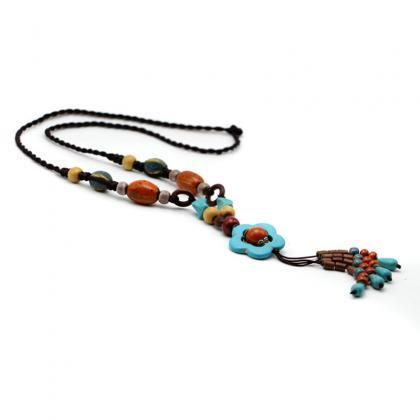 Ethnic Women's Long Necklace Vintage..